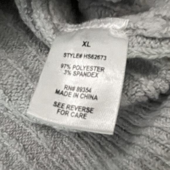 Kathy Ireland Sweater Women’s XL (Fits Small) Gray Ribbed Knit Puff Sleeve - EUC - Picture 4 of 8